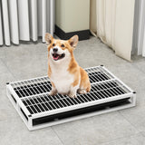 Maxbell Indoor Dog Potty Tray Washable Portable Mesh Grids Keep Clean Dog Litter Box White S