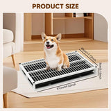 Maxbell Indoor Dog Potty Tray Washable Portable Mesh Grids Keep Clean Dog Litter Box White M