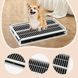 Maxbell Indoor Dog Potty Tray Washable Portable Mesh Grids Keep Clean Dog Litter Box White L