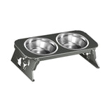 Maxbell Elevated Dog Bowls Stable Easy to Clean Removable Stainless Steel Food Bowls Gray