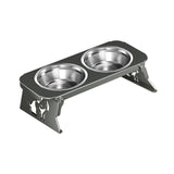 Maxbell Elevated Dog Bowls Stable Easy to Clean Removable Stainless Steel Food Bowls Gray