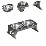 Maxbell Elevated Dog Bowls Stable Easy to Clean Removable Stainless Steel Food Bowls Gray