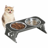 Maxbell Elevated Dog Bowls Stable Easy to Clean Removable Stainless Steel Food Bowls Gray