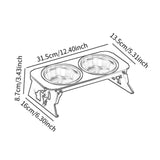 Maxbell Elevated Dog Bowls Stable Easy to Clean Removable Stainless Steel Food Bowls Gray