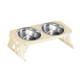 Maxbell Elevated Dog Bowls Stable Easy to Clean Removable Stainless Steel Food Bowls White