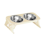 Maxbell Elevated Dog Bowls Stable Easy to Clean Removable Stainless Steel Food Bowls White