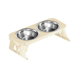 Maxbell Elevated Dog Bowls Stable Easy to Clean Removable Stainless Steel Food Bowls White