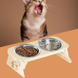 Maxbell Elevated Dog Bowls Stable Easy to Clean Removable Stainless Steel Food Bowls White