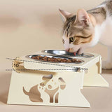 Maxbell Elevated Dog Bowls Stable Easy to Clean Removable Stainless Steel Food Bowls White