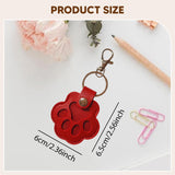 Maxbell Pet Hair Keepsake Keyring Key Holder Charm Cartoon Cute Dog Cat Fur Memorial Red