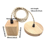 Maxbell Pendant Light Cord E27 Socket Retro Style for Cafe Hotel (Bulb Not Included) Square