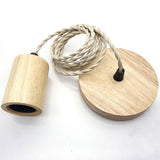 Maxbell Pendant Light Cord E27 Socket Retro Style for Cafe Hotel (Bulb Not Included) Round