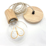 Maxbell Pendant Light Cord E27 Socket Retro Style for Cafe Hotel (Bulb Not Included) Round