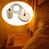 Maxbell Pendant Light Cord E27 Socket Retro Style for Cafe Hotel (Bulb Not Included) Round