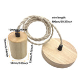 Maxbell Pendant Light Cord E27 Socket Retro Style for Cafe Hotel (Bulb Not Included) Round