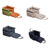 Maxbell Dog Car Seat Adjustable Strap Sturdy with Storage Pockets Puppy Booster Seat Green