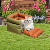 Maxbell Dog Car Seat Adjustable Strap Sturdy with Storage Pockets Puppy Booster Seat Green