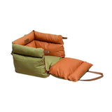 Maxbell Dog Car Seat Adjustable Strap Sturdy with Storage Pockets Puppy Booster Seat Green