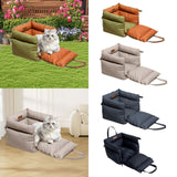 Maxbell Dog Car Seat Adjustable Strap Sturdy with Storage Pockets Puppy Booster Seat Green