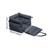 Maxbell Dog Car Seat Adjustable Strap Sturdy with Storage Pockets Puppy Booster Seat Dark Blue