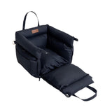 Maxbell Dog Car Seat Adjustable Strap Sturdy with Storage Pockets Puppy Booster Seat Black