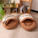 Maxbell Slipper Cat Bed with Cover Comfortable Dog Bed Soft Cozy for Small Dogs 50x50cm
