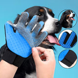 Maxbell Dog Grooming Glove Right Hand Reusable Massage Mitt for Washing Cat Cleaning Blue