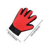 Maxbell Dog Grooming Glove Right Hand Reusable Massage Mitt for Washing Cat Cleaning Red