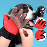 Maxbell Dog Grooming Glove Right Hand Reusable Massage Mitt for Washing Cat Cleaning Red