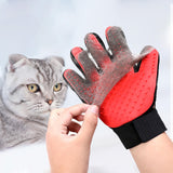 Maxbell Dog Grooming Glove Right Hand Reusable Massage Mitt for Washing Cat Cleaning Red