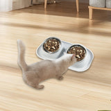 Maxbell Cat Water and Food Bowl Feeder Travel Feeding Dish for Pets Small Dogs Puppy Gray