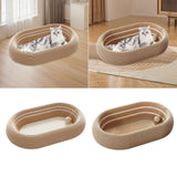 Maxbell Cat Scratching Board Lounge with Ball Toy Sisal Play Grinding Claw Sisal Bed Brown White