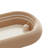 Maxbell Cat Scratching Board Lounge with Ball Toy Sisal Play Grinding Claw Sisal Bed Brown White