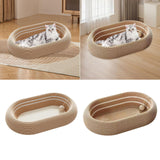 Maxbell Cat Scratching Board Lounge with Ball Toy Sisal Play Grinding Claw Sisal Bed Brown White
