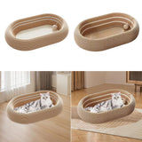 Maxbell Cat Scratching Board Lounge with Ball Toy Sisal Play Grinding Claw Sisal Bed Brown White