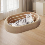 Maxbell Cat Scratching Board Lounge with Ball Toy Sisal Play Grinding Claw Sisal Bed Brown