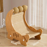 Maxbell Wooden Lounge Chair Cats Scratcher Ball for Grinding Claws Small Dogs Kitten