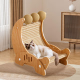 Maxbell Wooden Lounge Chair Cats Scratcher Ball for Grinding Claws Small Dogs Kitten