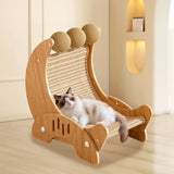 Maxbell Wooden Lounge Chair Cats Scratcher Ball for Grinding Claws Small Dogs Kitten