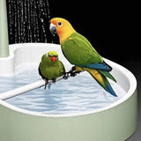 Maxbell Automatic Parrot Bathtub Cage Accessory Lovebird Shower Fountain for Budgie White