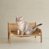 Maxbell Cat Sofa Bed Lying Stylish Playing Sleeping Bed for Indoor Cats Pet Supplies Rattan Woven