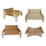 Maxbell Cat Sofa Bed Lying Stylish Playing Sleeping Bed for Indoor Cats Pet Supplies Rattan Woven