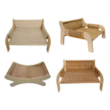 Maxbell Cat Sofa Bed Lying Stylish Playing Sleeping Bed for Indoor Cats Pet Supplies Rattan Woven