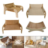 Maxbell Cat Sofa Bed Lying Stylish Playing Sleeping Bed for Indoor Cats Pet Supplies Rattan Woven