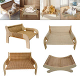 Maxbell Cat Sofa Bed Lying Stylish Playing Sleeping Bed for Indoor Cats Pet Supplies Rattan Woven