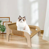 Maxbell Cat Sofa Bed Lying Stylish Playing Sleeping Bed for Indoor Cats Pet Supplies Rattan Woven