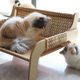 Maxbell Cat Sofa Bed Lying Stylish Playing Sleeping Bed for Indoor Cats Pet Supplies Rattan Woven