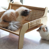 Maxbell Cat Sofa Bed Lying Stylish Playing Sleeping Bed for Indoor Cats Pet Supplies Rattan Woven