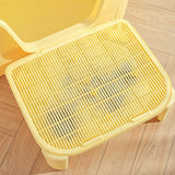 Maxbell Cat Litter Ramp Kitten Litter Box Footboard for Lavatory Indoor Cats Bedroom Yellow