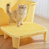 Maxbell Cat Litter Ramp Kitten Litter Box Footboard for Lavatory Indoor Cats Bedroom Yellow